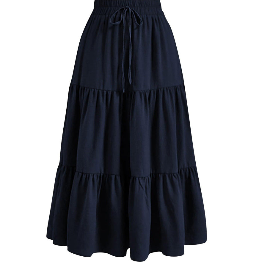 Solid Color Splicing Pleated Pocket Skirt - fairypeony