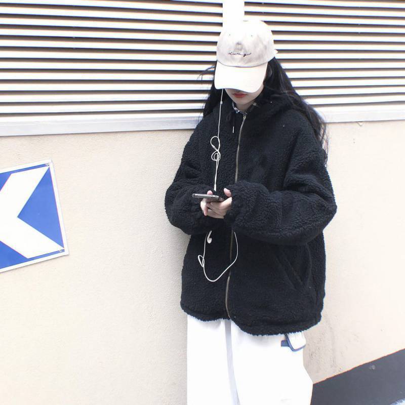 Preppy Reversible Lambswool Hooded Jacket - fairypeony