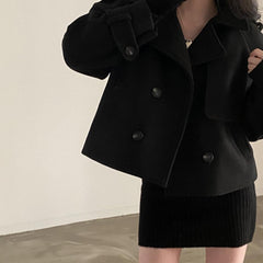 Suit Collar Double Breasted Loose Jacket