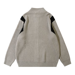 Patchwork Oversized Zip Up Cardigan - fairypeony