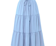 Solid Color Splicing Pleated Pocket Skirt - fairypeony