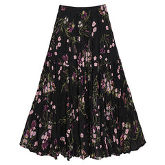 Casual Floral Umbrella Maxi Skirt - fairypeony