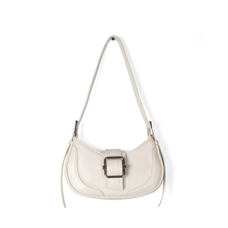 Buckled Strap Pu Leather Shoulder Bag - fairypeony