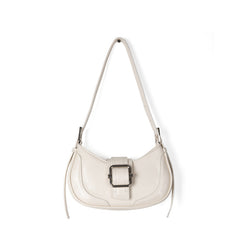 Buckled Strap Pu Leather Shoulder Bag - fairypeony
