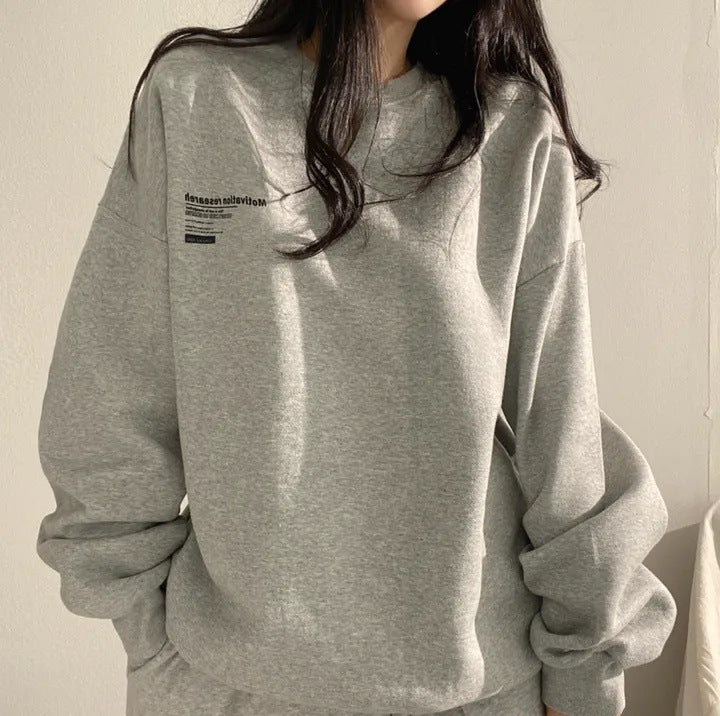 Letter Print Pullover Oversized Sweatshirt - fairypeony