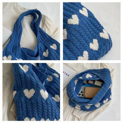 The Sweetheart Satchel Knitted Tote Bag - fairypeony