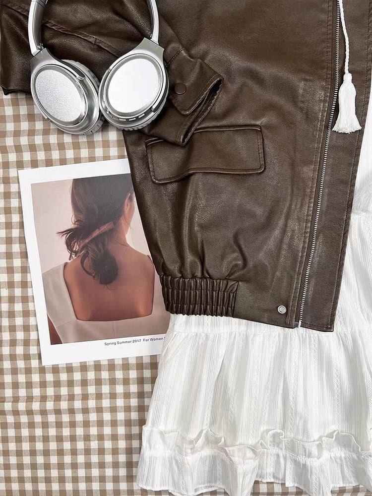 Vintage PU Leather Jacket