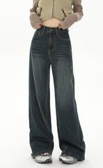 Vintage Washed High Waist Wide Leg Jeans