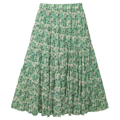 Casual Floral Umbrella Maxi Skirt - fairypeony