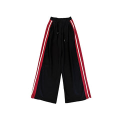 Contrast Side Stripe Baggy Sweatpants - fairypeony