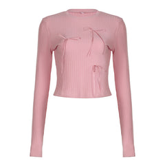 Coquette Bow Tie Long Sleeve Slim Tee
