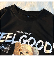 Aesthetic Cute Bear Print Oversized T-shirt