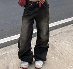 Vintage Distressed Low Waist Boyfriend Jeans