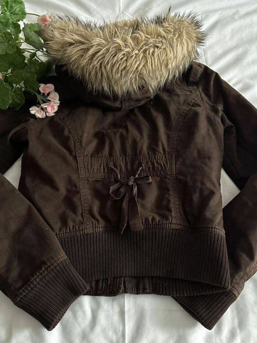 Vintage Hooded Fur Collar Jacket