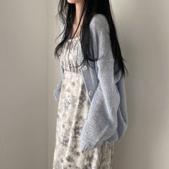 Aesthetic V-Neck Thin Knitted Cardigan