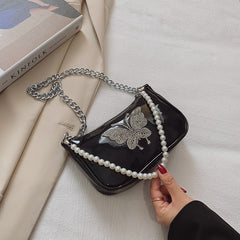 Butterfly Crystal Patent Leather Handbag, , women clothing, butterfly-crystal-patent-leather-handbag, , fairypeony