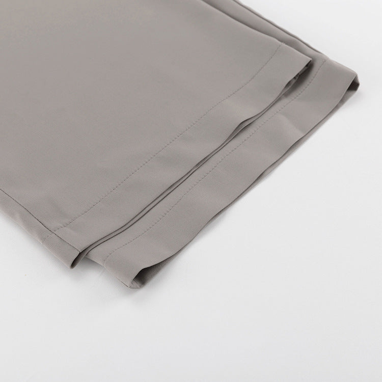 Patchwork Waist Baggy Pleated Tailored Pants - fairypeony