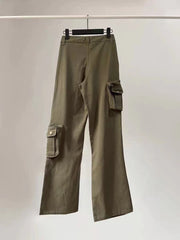 Multi Pockets Straight Leg Cargo Pants - fairypeony