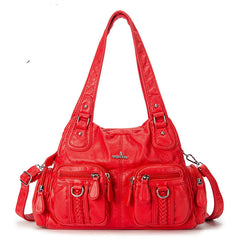 Solid Color Cargo Messenger Bag - fairypeony