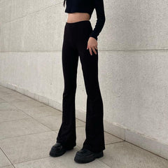 Tribal Heart Black Flare Leg Pants - fairypeony