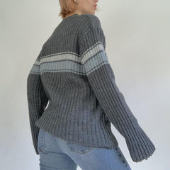 Striped Ribbed Downtown Sweater - fairypeony