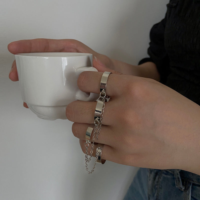 Four Fingers Alloy Rings, , women clothing, four-fingers-alloy-rings, , fairypeony
