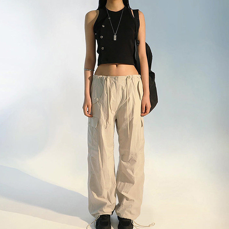 Size Friendly Pink Parachute Cargo Pants, , women clothing, size-friendly-pink-parachute-cargo-pants, khaki, pink, fairypeony