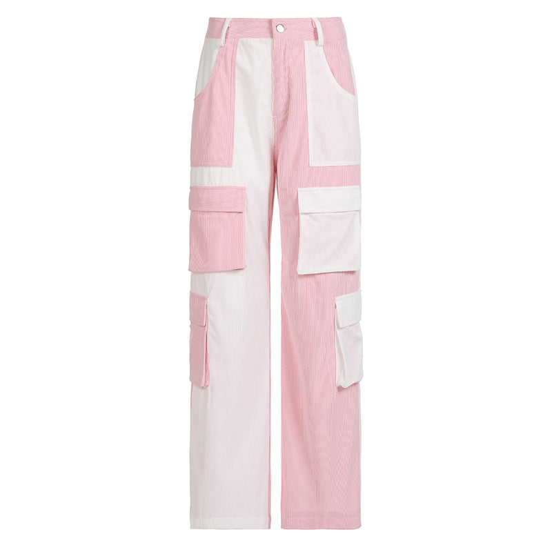 Patchwork Corduroy 90s Cargo Pants - fairypeony