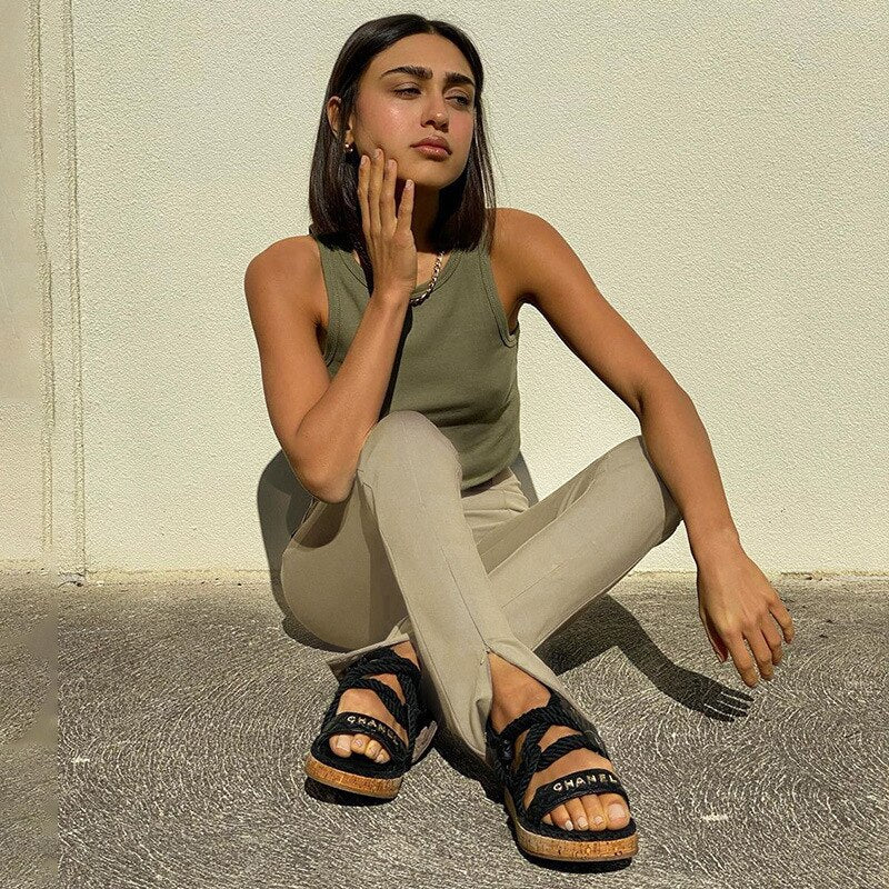 Solid Color Feet Zipper Slit Slim Trousers, , women clothing, solid-color-feet-zipper-slit-slim-trousers, , fairypeony