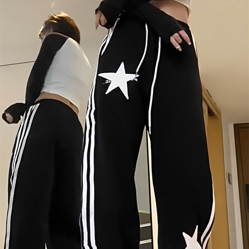 Vintage Star Print Sweatpants - fairypeony