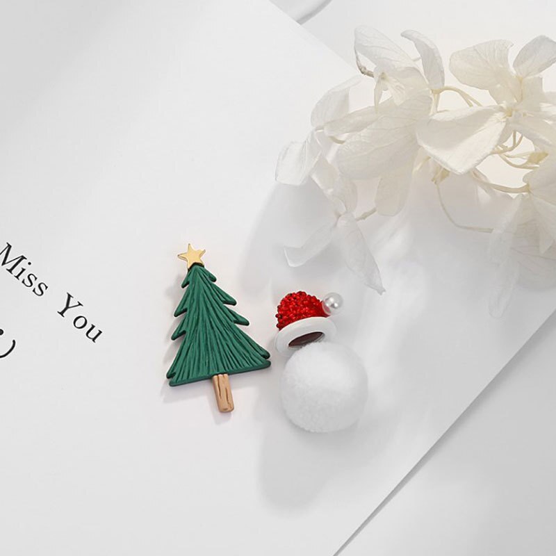 Diamond Christmas tree hat fur ball earrings, , women clothing, diamond-christmas-tree-hat-fur-ball-earrings, , fairypeony