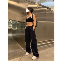 Pocket Patched Straight Cargo Pants, , women clothing, pocket-patched-straight-cargo-pants, , fairypeony