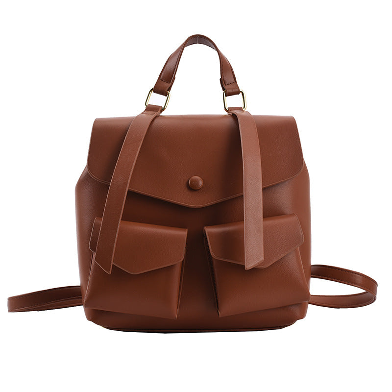 Large-capacity PU Multi-pocket Backpack, , women clothing, large-capacity-pu-multi-pocket-backpack, , fairypeony