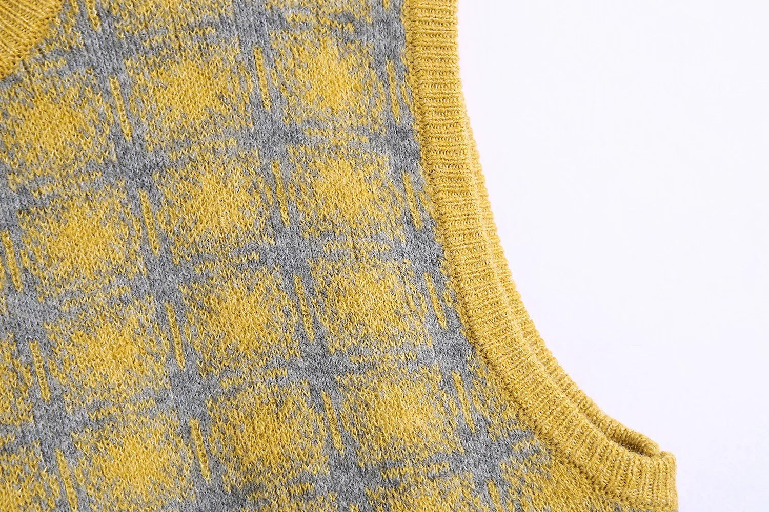Vintage Jacquard Knit Vest, , women clothing, vintage-jacquard-knit-vest, yellow, fairypeony
