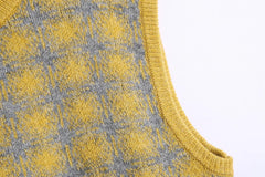 Vintage Jacquard Knit Vest, , women clothing, vintage-jacquard-knit-vest, yellow, fairypeony