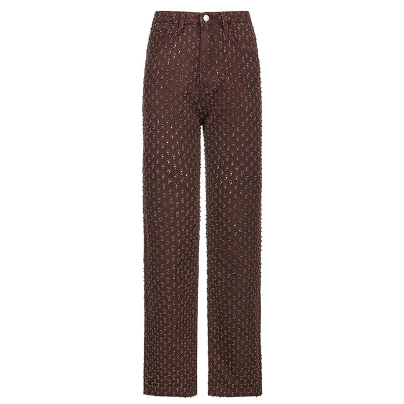 Ripped Texture Jeans Wide-Leg Pants, , women clothing, ripped-texture-jeans-wide-leg-pants, , fairypeony