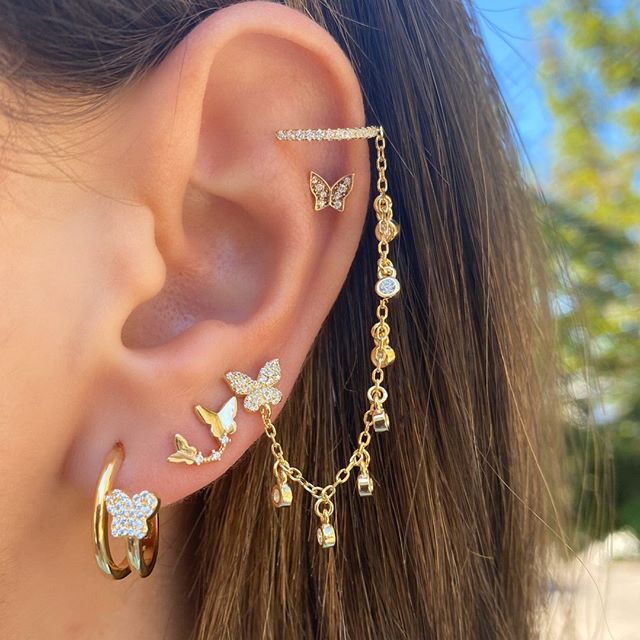 Mini Fashion Star Moon Butterfly Studs Earrings, , women clothing, mini-fashion-star-moon-butterfly-studs-earrings, , fairypeony