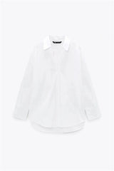 Casual Simple Mid-Length Long-Sleeved Shirt, , women clothing, casual-simple-mid-length-long-sleeved-shirt, , fairypeony