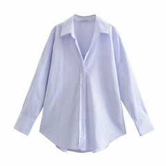 Casual Simple Mid-Length Long-Sleeved Shirt, , women clothing, casual-simple-mid-length-long-sleeved-shirt, , fairypeony