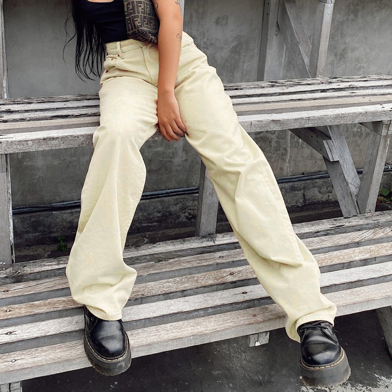 Casual Wide Leg Jeans, , women clothing, casual-wide-leg-jeans, , fairypeony