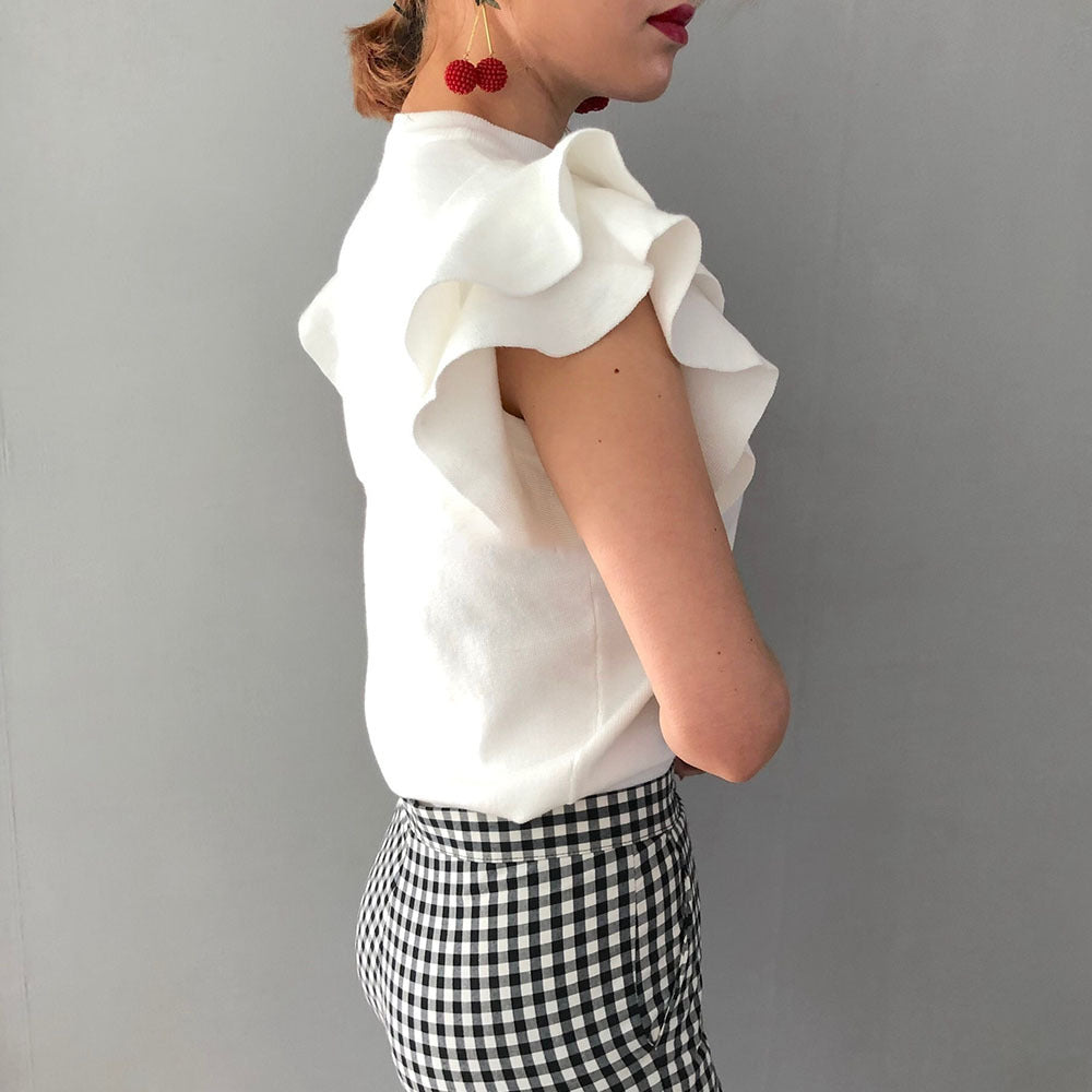 Blouse Met Ruches, , women clothing, blouse-met-ruches-floured-jacket, , fairypeony