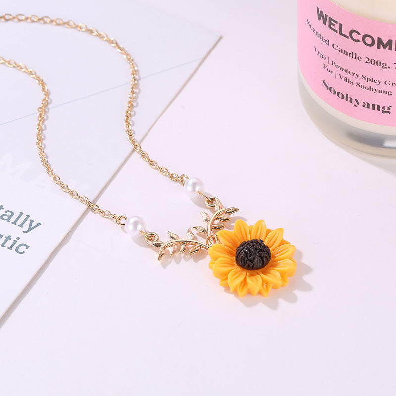 Pearl Sun Flower Necklace, , women clothing, pearl-sun-flower-necklace, , fairypeony