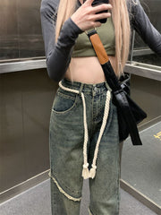 Fray Trim Vintage Boyfriend Jeans - fairypeony