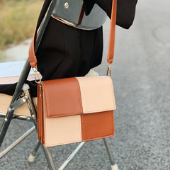 Contrast Stitching Square Shoulder Bag, , women clothing, contrast-stitching-square-shoulder-bag, , fairypeony