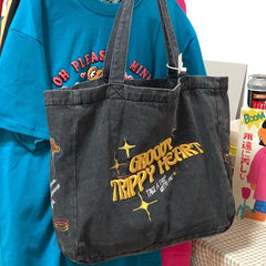 Aesthetic Embroidered Tote Bag - fairypeony