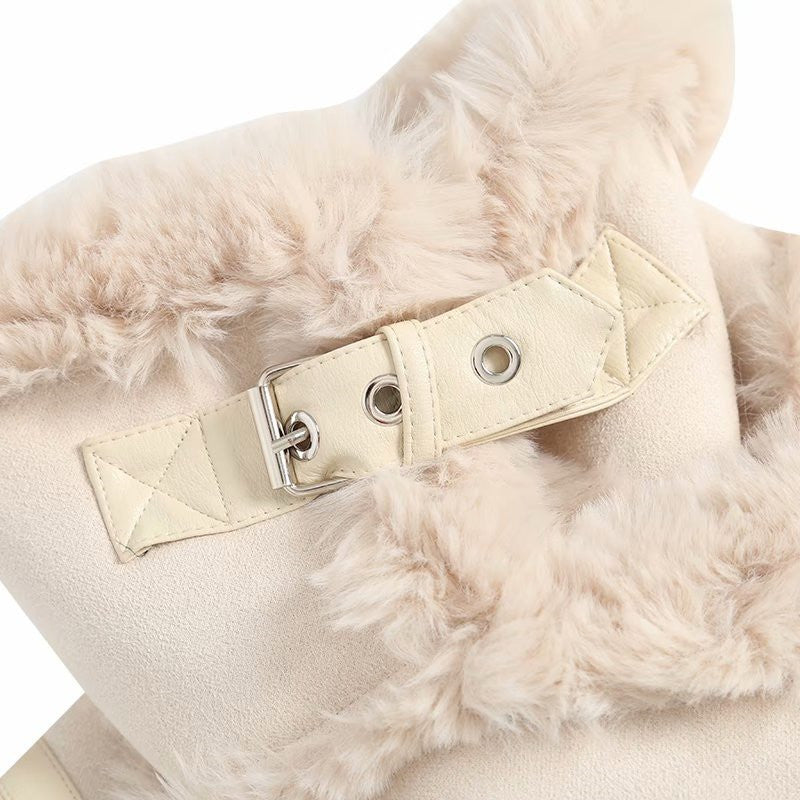 Fur Jacket With Lamb Hair Belt, , women clothing, fur-jacket-with-lamb-hair-belt, , fairypeony