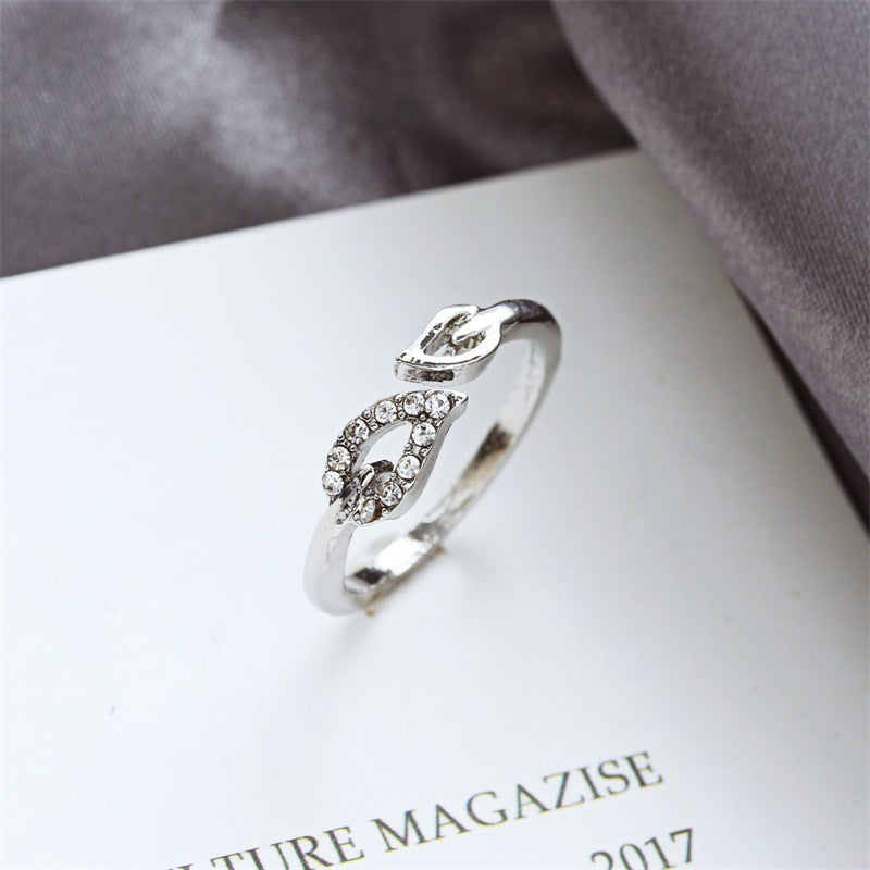 Love Ring Leaf Rhinestone, , women clothing, love-ring-leaf-rhinestone, , fairypeony