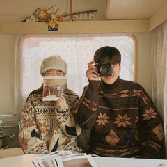 Coffee Cream Grandma Sweater, , women clothing, coffee-cream-grandma-sweater, apricot, black, L, M, XL, XXL, fairypeony