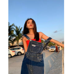 Vintage Washed Boyfriend Denim Overall - fairypeony