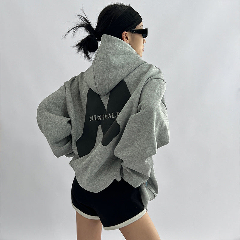 Logo Graphic Fleece Lined Hoodie - fairypeony
